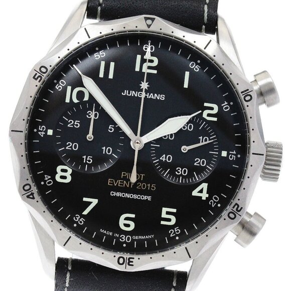 JUNGHANS Meister Pilot 027/3592.00 Chronograph black Dial Automatic Men's_871422 - Picture 1 of 6